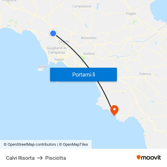 Calvi Risorta to Pisciotta map