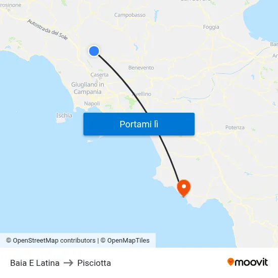 Baia E Latina to Pisciotta map