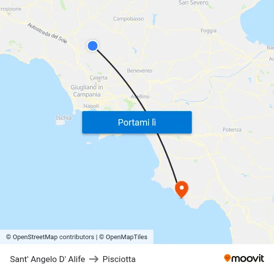 Sant' Angelo D' Alife to Pisciotta map