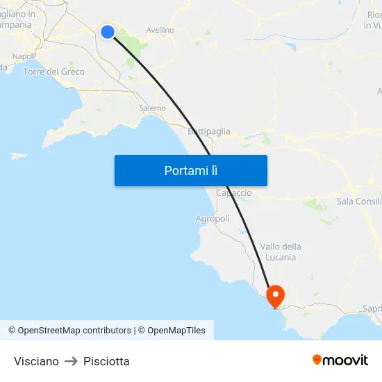 Visciano to Pisciotta map