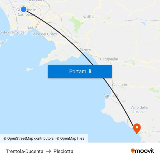 Trentola-Ducenta to Pisciotta map