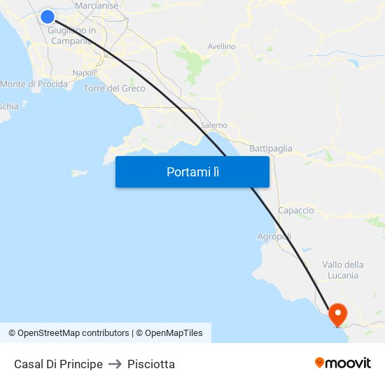 Casal Di Principe to Pisciotta map