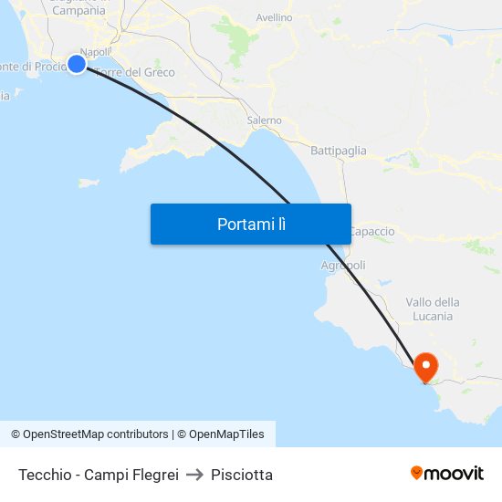 Tecchio - Campi Flegrei to Pisciotta map