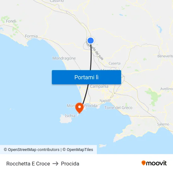 Rocchetta E Croce to Procida map