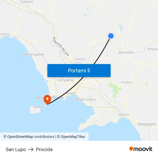 San Lupo to Procida map