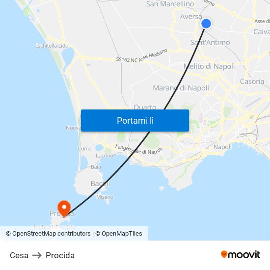 Cesa to Procida map