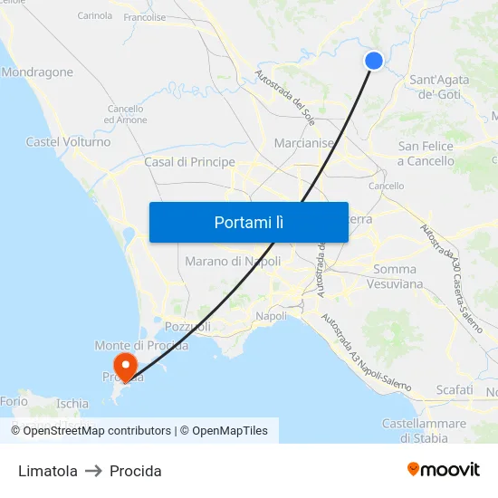 Limatola to Procida map