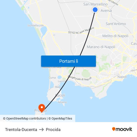 Trentola-Ducenta to Procida map