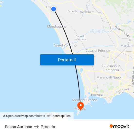 Sessa Aurunca to Procida map