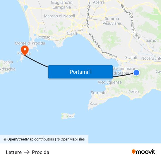 Lettere to Procida map