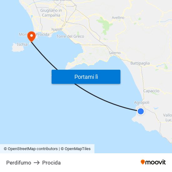 Perdifumo to Procida map