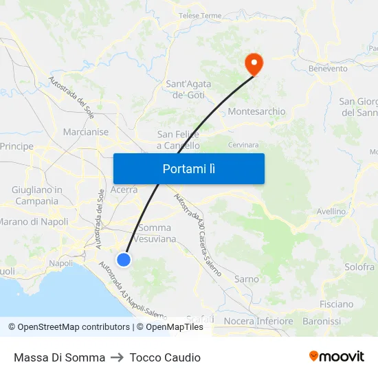 Massa Di Somma to Tocco Caudio map