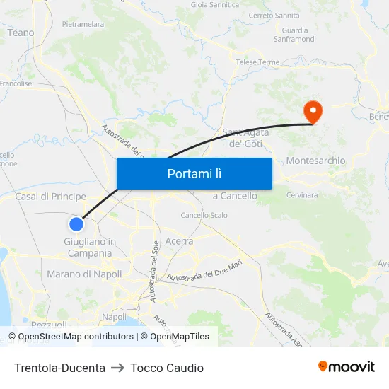 Trentola-Ducenta to Tocco Caudio map
