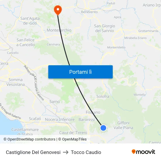 Castiglione Del Genovesi to Tocco Caudio map