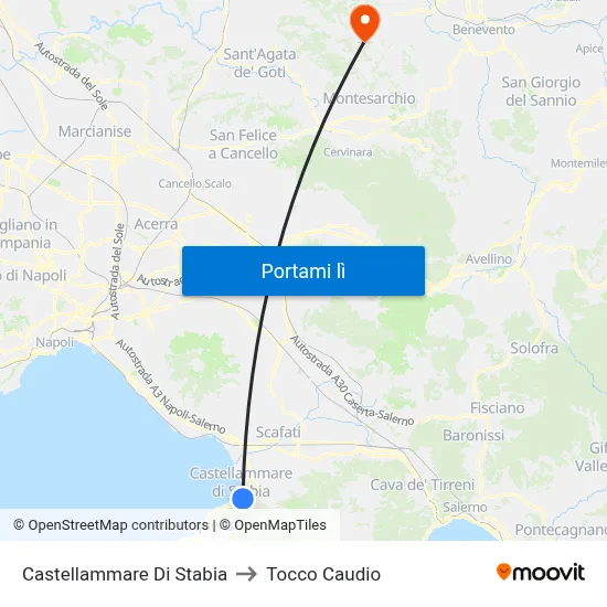 Castellammare Di Stabia to Tocco Caudio map