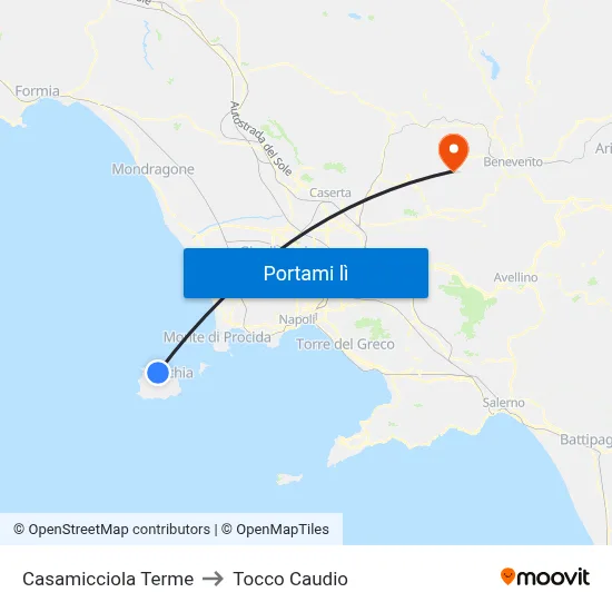Casamicciola Terme to Tocco Caudio map