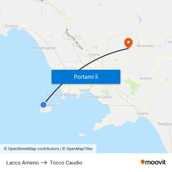 Lacco Ameno to Tocco Caudio map