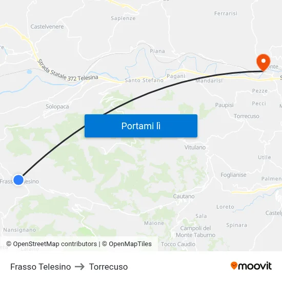 Frasso Telesino to Torrecuso map