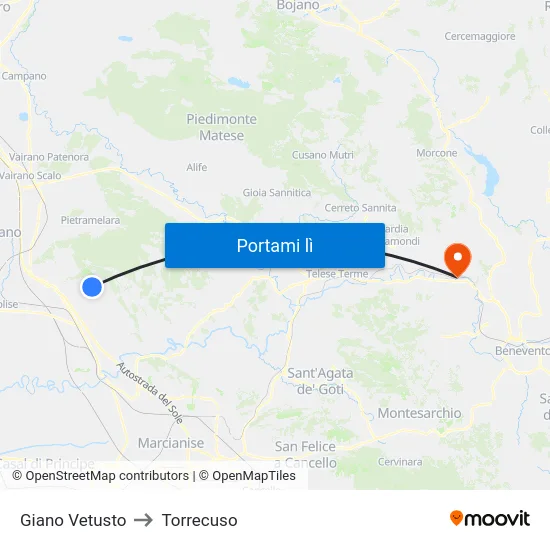 Giano Vetusto to Torrecuso map