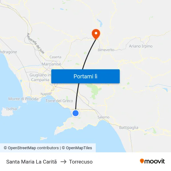 Santa Maria La Caritã to Torrecuso map