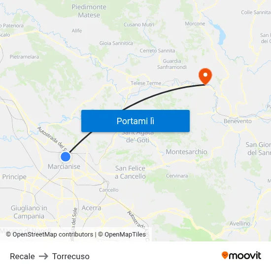 Recale to Torrecuso map