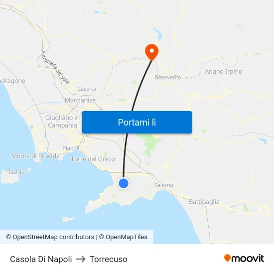Casola Di Napoli to Torrecuso map