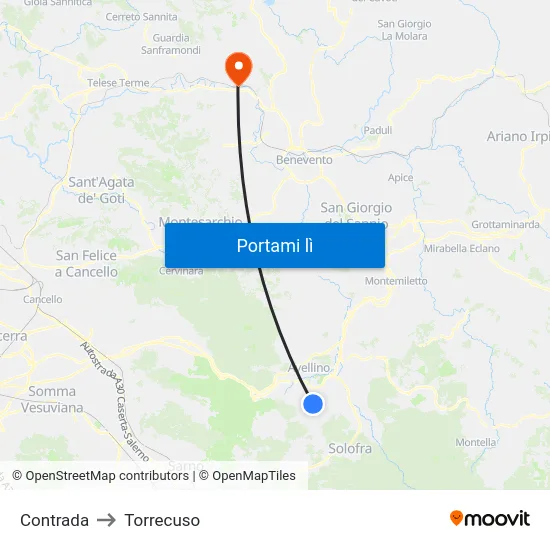 Contrada to Torrecuso map
