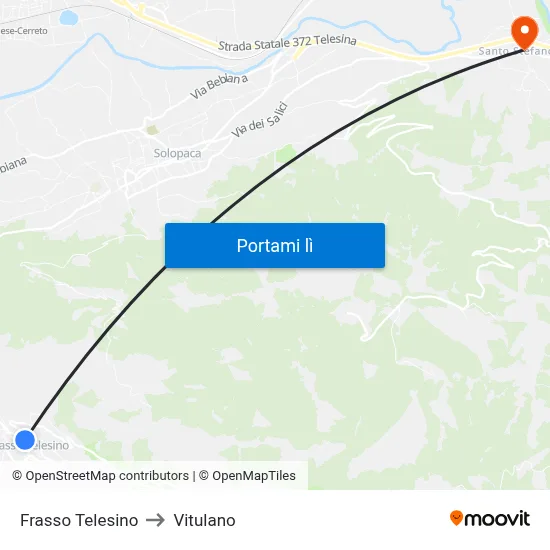 Frasso Telesino to Vitulano map