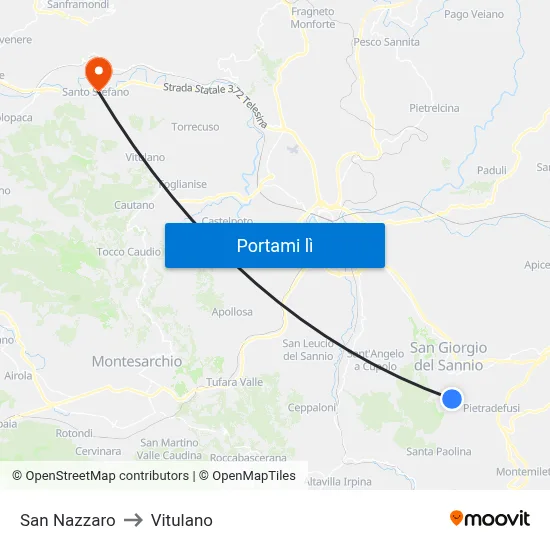 San Nazzaro to Vitulano map