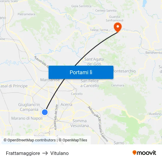 Frattamaggiore to Vitulano map
