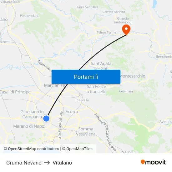 Grumo Nevano to Vitulano map