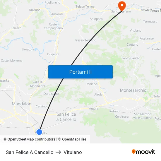 San Felice A Cancello to Vitulano map