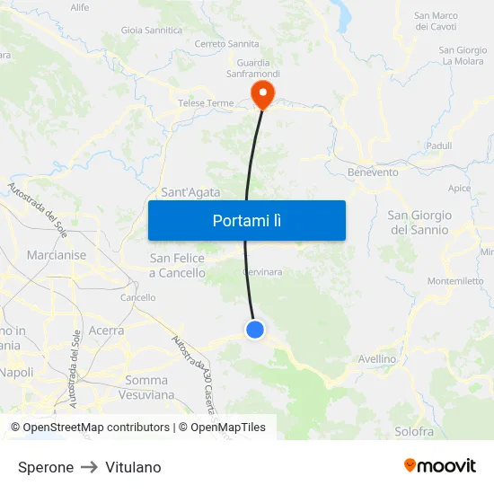 Sperone to Vitulano map