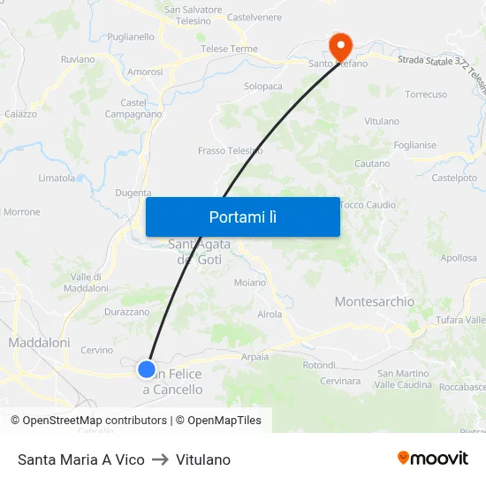 Santa Maria A Vico to Vitulano map