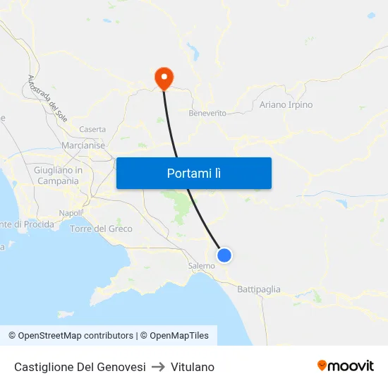Castiglione Del Genovesi to Vitulano map