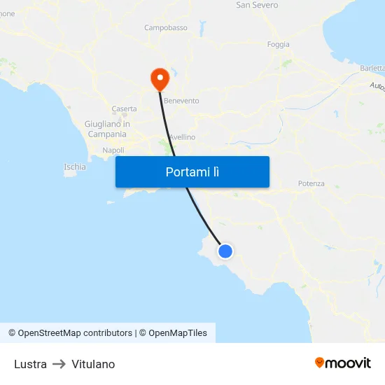 Lustra to Vitulano map