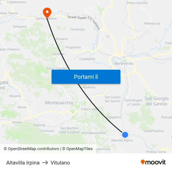 Altavilla Irpina to Vitulano map