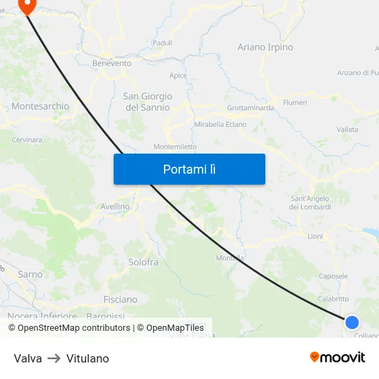 Valva to Vitulano map