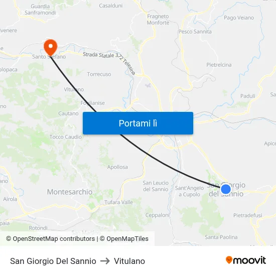 San Giorgio Del Sannio to Vitulano map