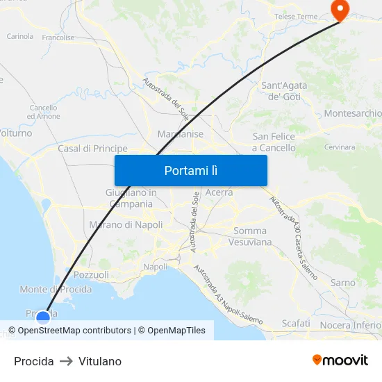 Procida to Vitulano map