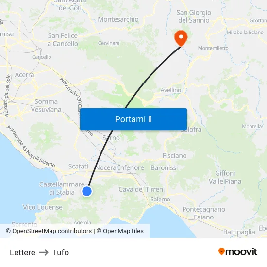 Lettere to Tufo map