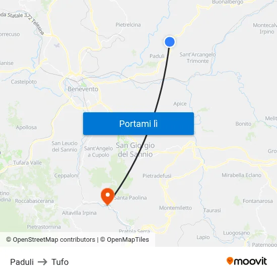 Paduli to Tufo map