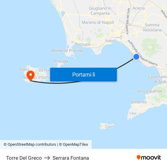 Torre Del Greco to Serrara Fontana map