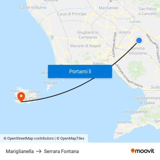 Mariglianella to Serrara Fontana map