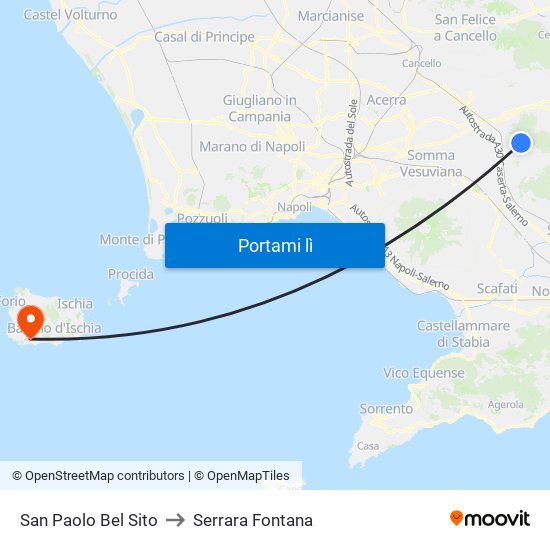 San Paolo Bel Sito to Serrara Fontana map