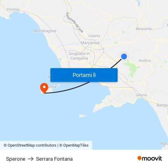 Sperone to Serrara Fontana map