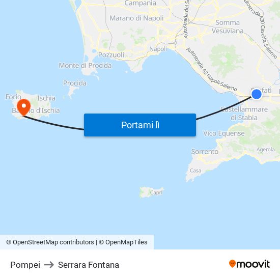 Pompei to Serrara Fontana map