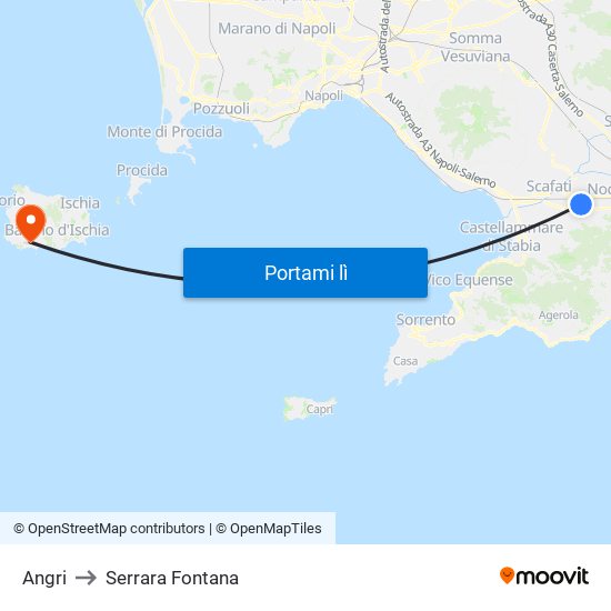 Angri to Serrara Fontana map