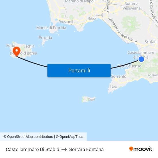 Castellammare Di Stabia to Serrara Fontana map