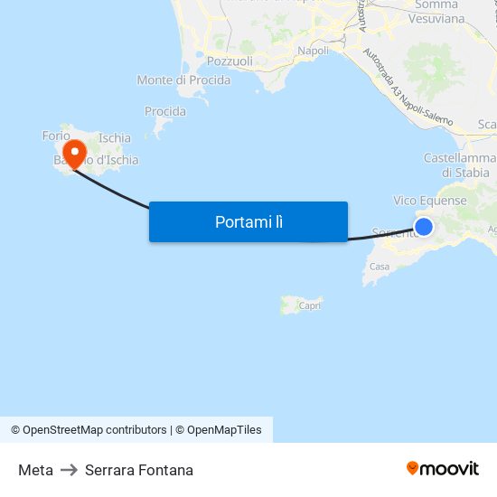 Meta to Serrara Fontana map